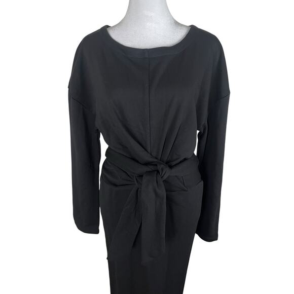 Modern Citizen Fei Cotton Tie Front Capsule Midi Dress Black NWOT Size XL - Picture 6 of 8